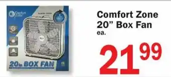 Food Bazaar Comfort Zone 20" Box Fan offer