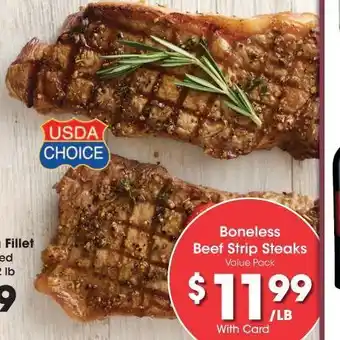 Kroger Boneless beef strip steaks offer