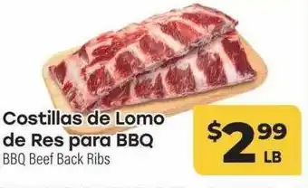 Cardenas Costillas de lomo de res para bbq beef back ribs offer