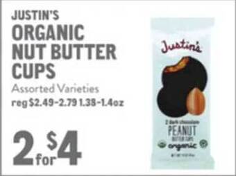New Seasons Market Justin's organic nut butter cups offer