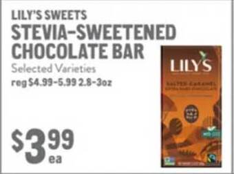 New Seasons Market Lily's sweets stevia-sweetened chocolate bar offer