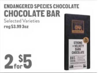 New Seasons Market Endangered species chocolate bar offer