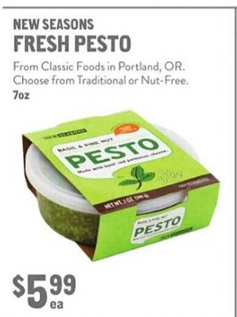 New Seasons Market New seasons fresh pesto offer