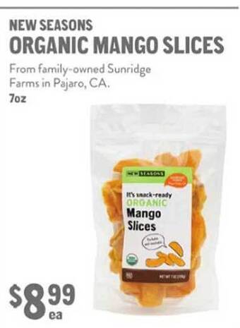 New Seasons Market New seasons organic mango slices offer