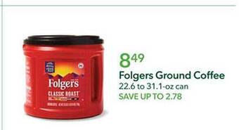 Publix Folgers ground coffee offer