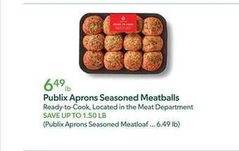 Publix Publix aprons seasoned meatballs offer