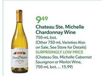 Publix Chateau ste. michelle chardonnay wine offer