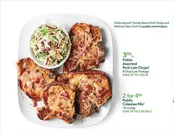 Publix Publix assorted pork loin chops' or coleslaw mix offer