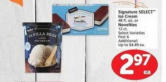 Vons Signature select ice cream or novelties offer