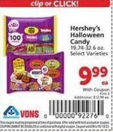 Vons Hershey's halloween candy offer
