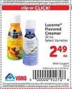 Vons Lucerne flavored creamer offer