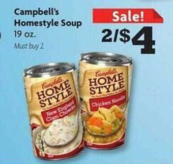 Family Dollar Campbell's homestyle soup offer
