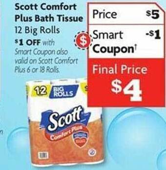 Family Dollar Scott comfort plus bath tissue offer