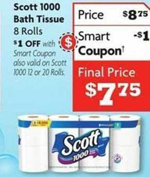 Family Dollar Scott 1000 bath tissue offer