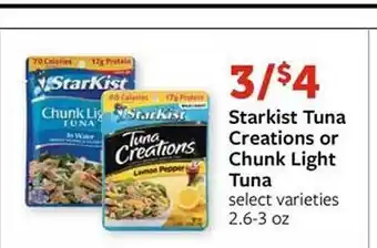 Fareway Starkist tuna creations or chunk light offer
