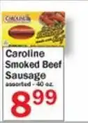 Food Bazaar Caroline Smoke Beef Sausage 40 oz offer