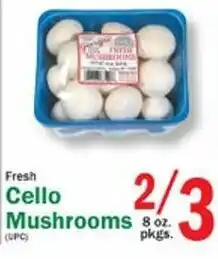 Food Bazaar Cello Mushrooms 8 oz offer