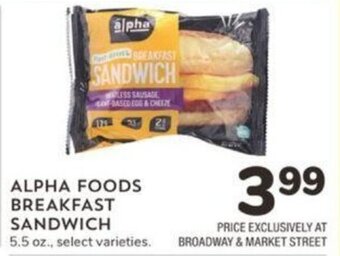 Albertsons Alpha Foods Breakfast Sandwich offer