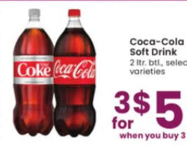 Albertsons Coca-Cola Soft Drinks 2 ltr. btl offer