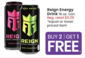 Albertsons Reign Energy Drink 16 oz. can offer