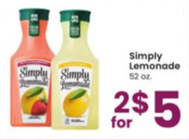 Albertsons Simply Lemonade offer