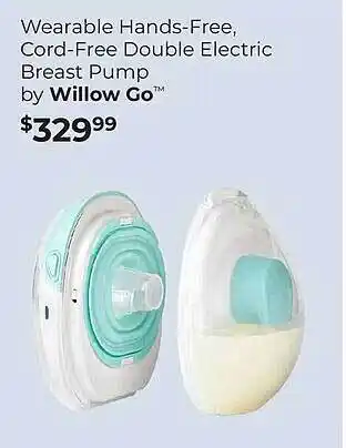 City Market Wearable hands-free, cord-free double electric breast pump by willow go offer