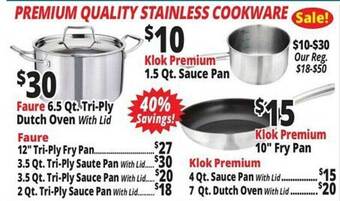 Ocean State Job Lot Premium quality stainless cookware offer