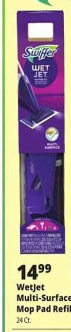 Ocean State Job Lot Wetjet multi-surface mop pad refills offer