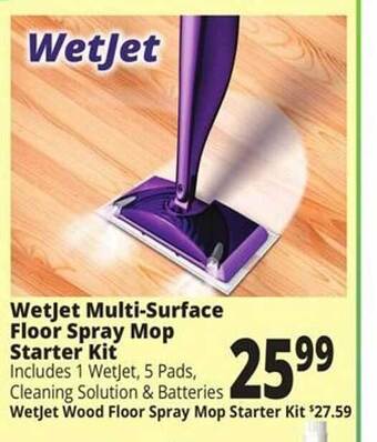 Ocean State Job Lot Wetjet multi-surface floor spray mop starter kit offer