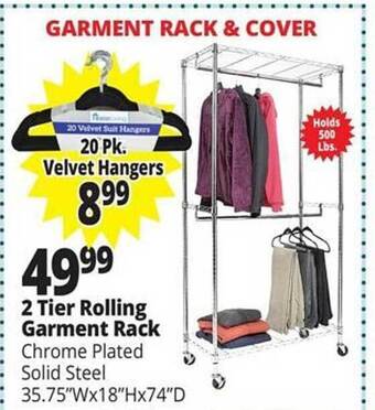 Ocean State Job Lot 2 tier rolling garment rack & cover offer