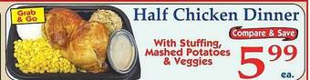 Market Basket Half chicken dinner offer