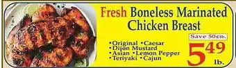 Market Basket Fresh boneless marinated chicken breast offer