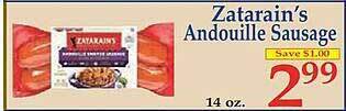 Market Basket Zatarain's andouille sausage offer