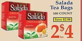 Market Basket Salada tea bags offer