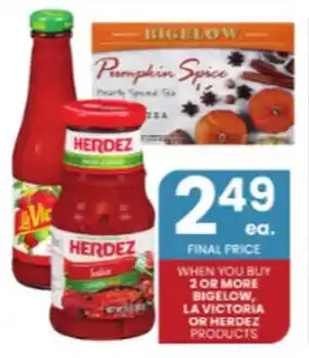Albertsons Bigelow, La Victoria or Herdez Products offer