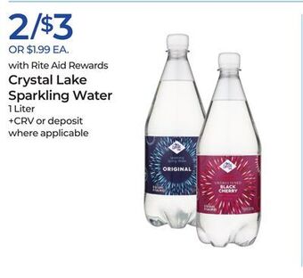 Rite Aid Crystal lake sparkling water offer