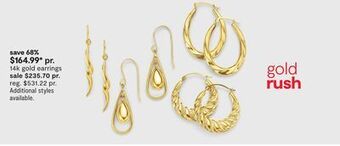JC Penney 14k gold earrings offer