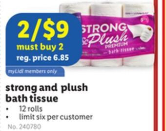 Lidl Strong and plush bath tissue offer