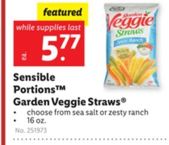 Lidl Sensible portions™ garden veggie straws® offer