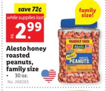 Lidl Alesto honey roasted peanuts, family size offer
