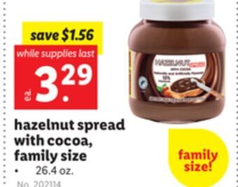 Lidl Hazelnut spread with cocoa, family size offer