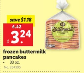 Lidl Frozen buttermilk pancakes offer