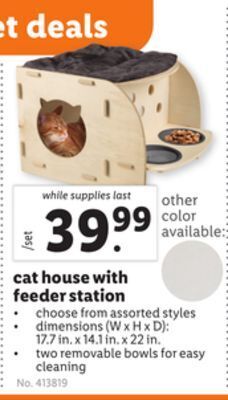 Lidl Cat house with feeder station offer