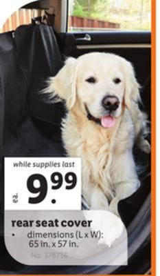 Lidl Rear seat cover offer