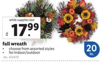 Lidl Fall wreath offer