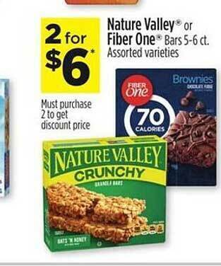 Dollar General Nature valley or fiber one offer