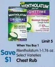 Maceys Mentholatum chest rub offer