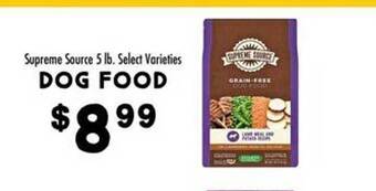 Maceys Supreme source dog food offer