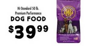 Maceys Hi-standard premium performance dog food offer