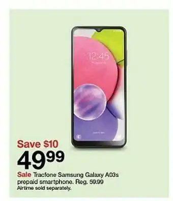 Target Tracfone samsung galaxy a03s prepaid smartphone offer